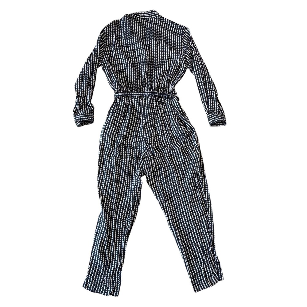 Marimekko x Uniqlo Pienet Kivet Long Sleeve Belted Jumpsuit Button Front sz L - Picture 3 of 10